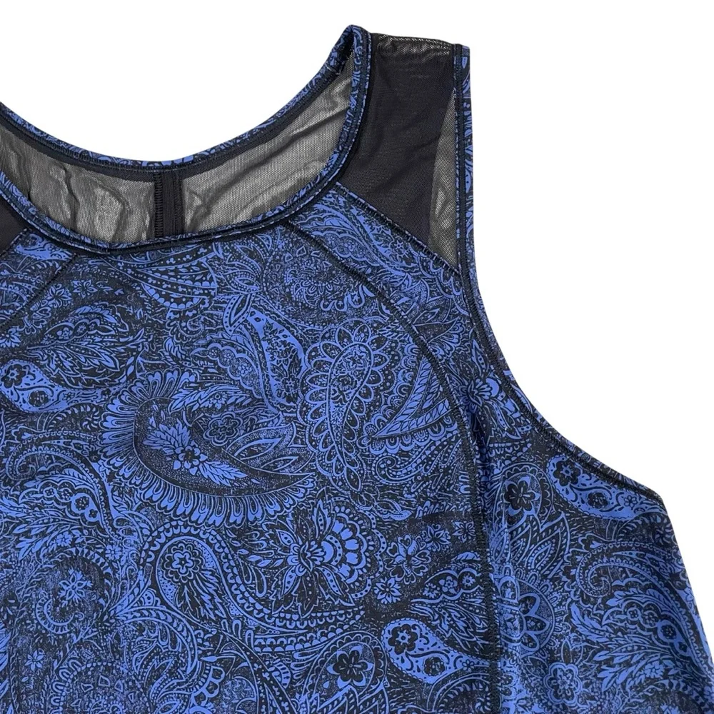 lululemon Sculpt Tank Antique Paisley Blue‎ Black